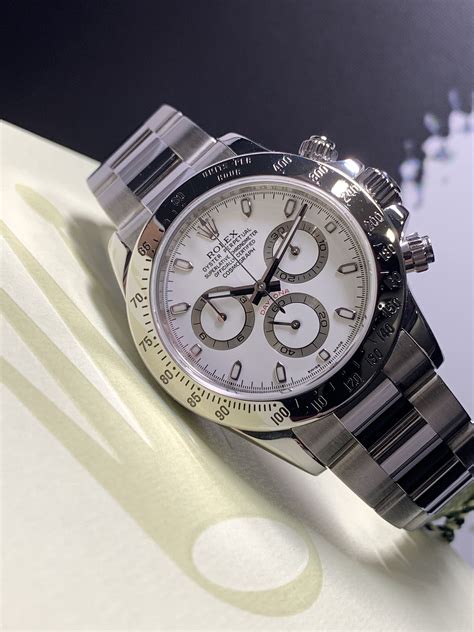 rolex daytona white dial bracelet men& 39|Rolex daytona 116520 serviced by.